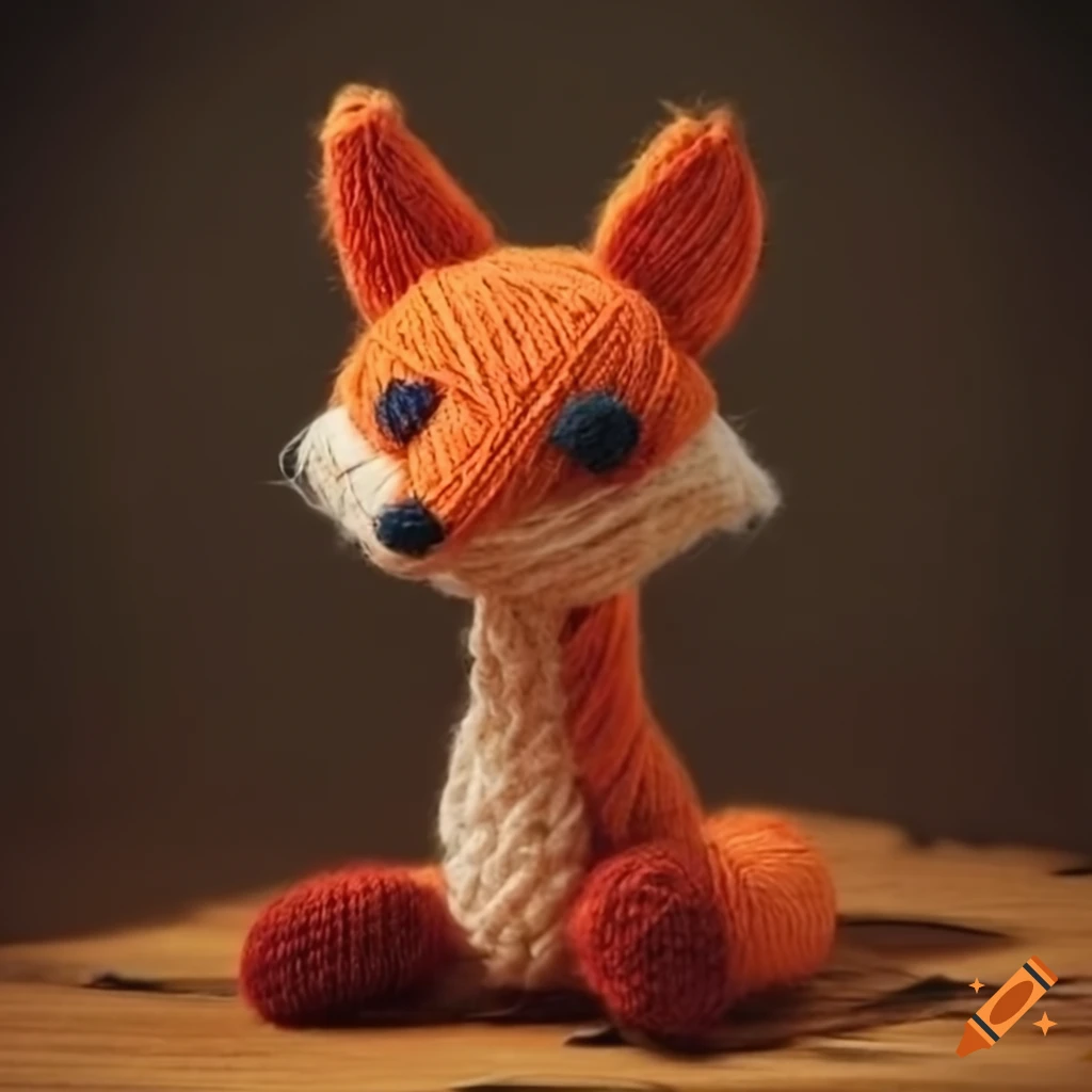 yarn fox sculpture