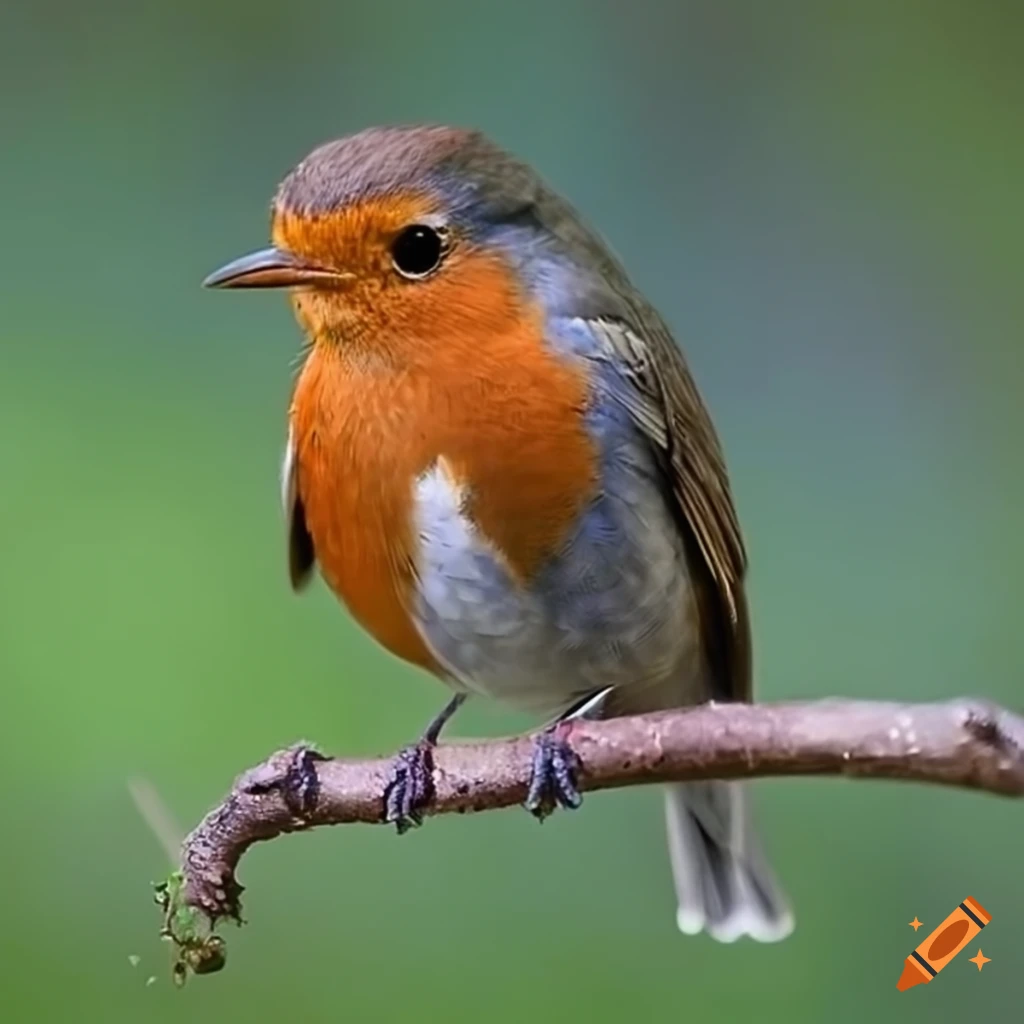 image of a sad robin bird in the rain