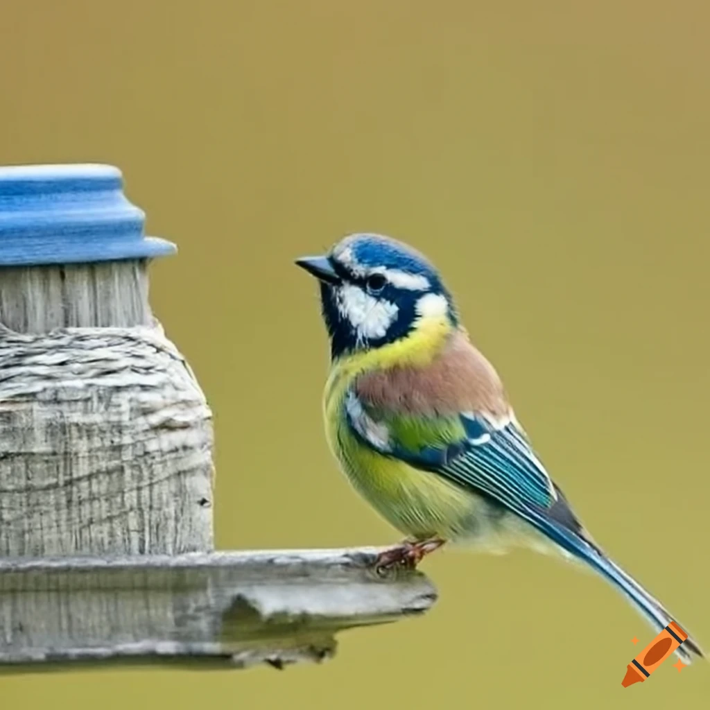 artistic illustration of a sparrow and blue tit together