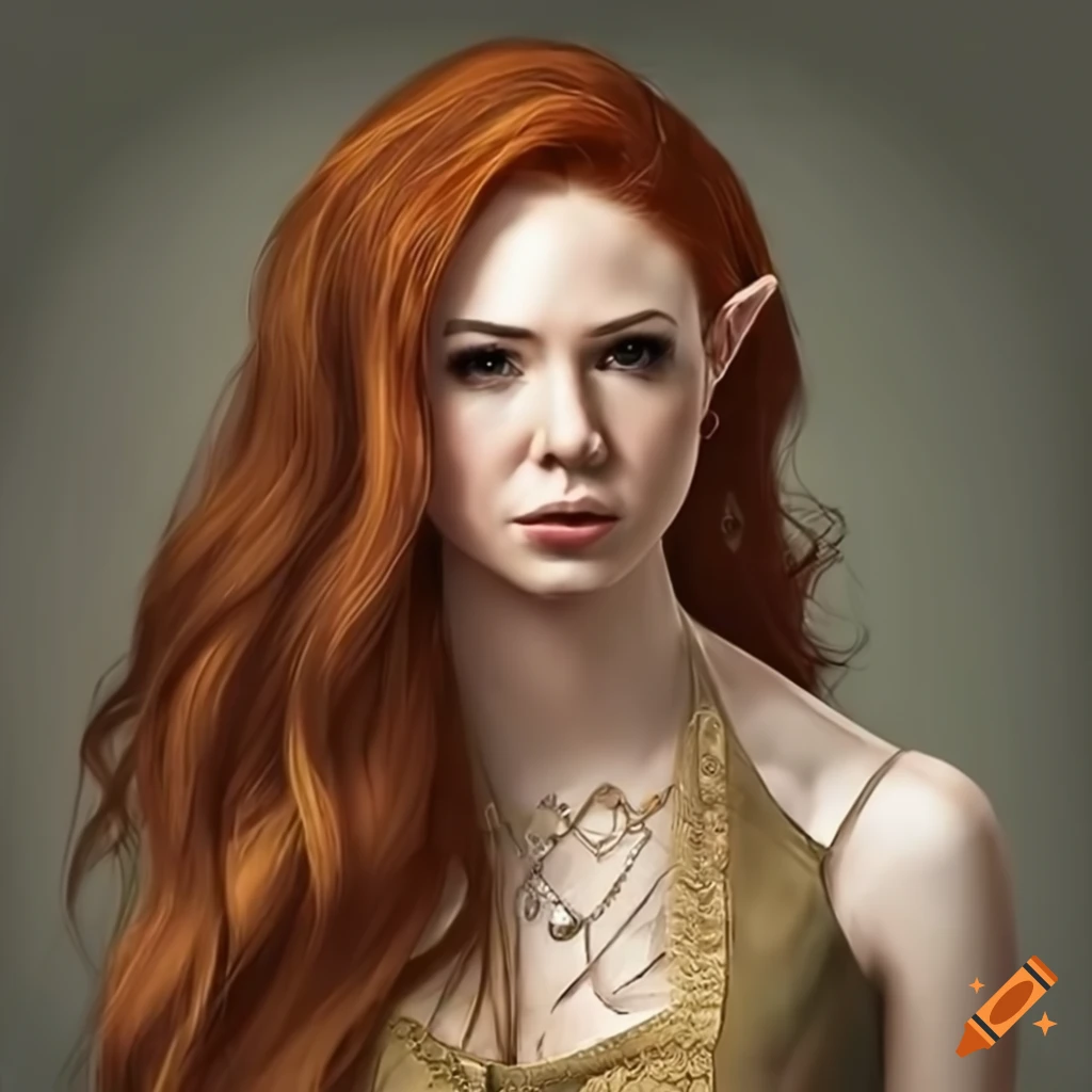 Karen Gillan As A Stunning Fantasy Elf On Craiyon