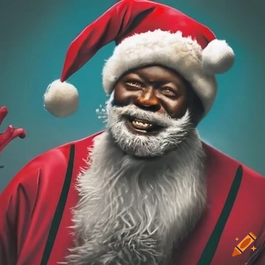 Happy black santa