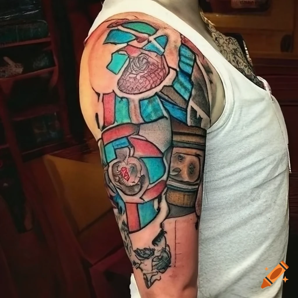 Patchwork Style Tattoo Sleeve On Craiyon