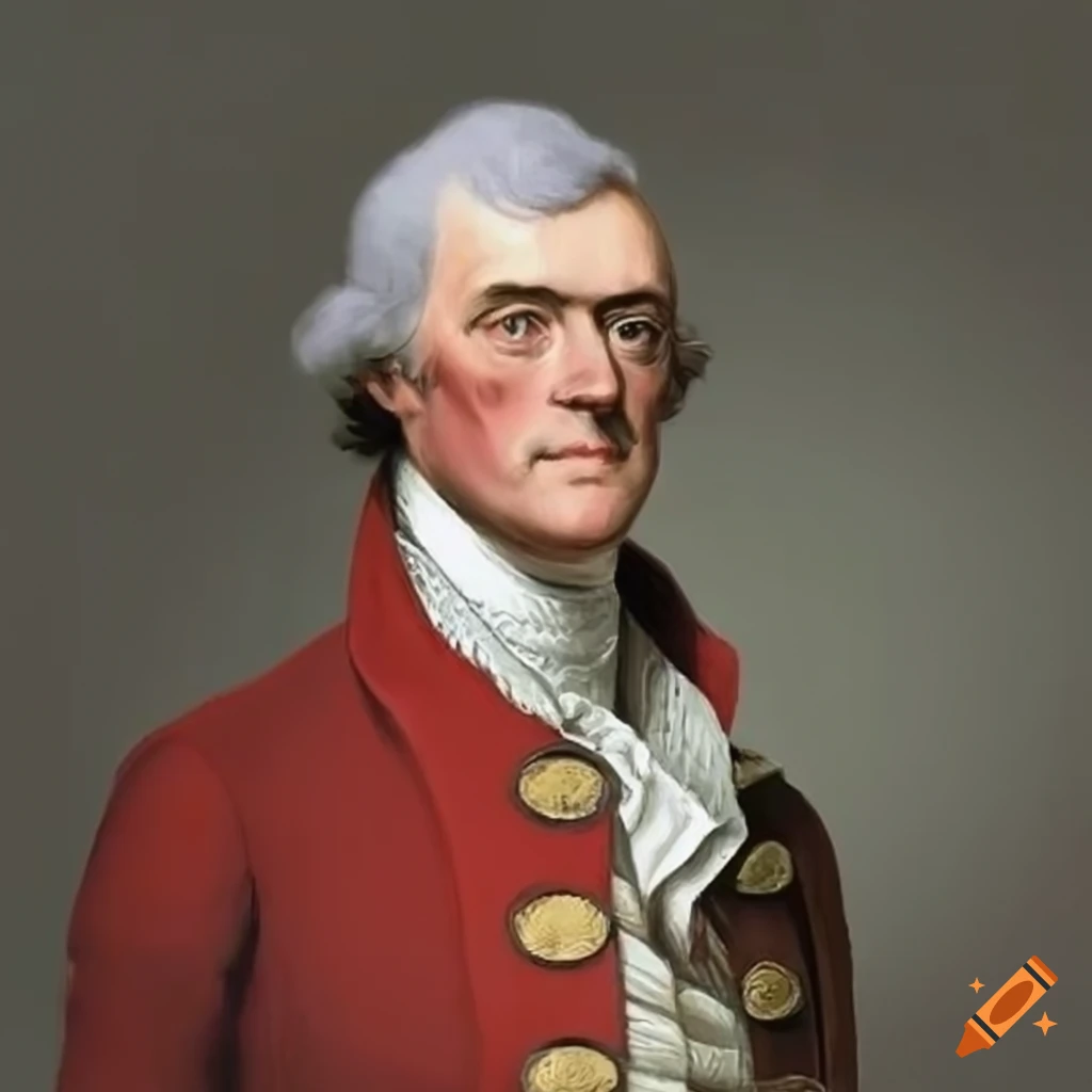 Portrait of thomas jefferson in a french revolutionary outfit