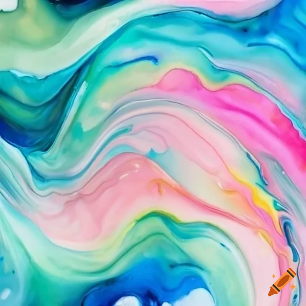 swirling flow of watercolor in spring colors