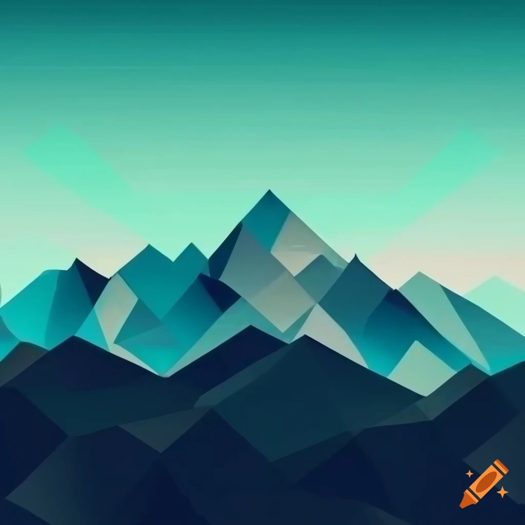 polygon art of a mountain range