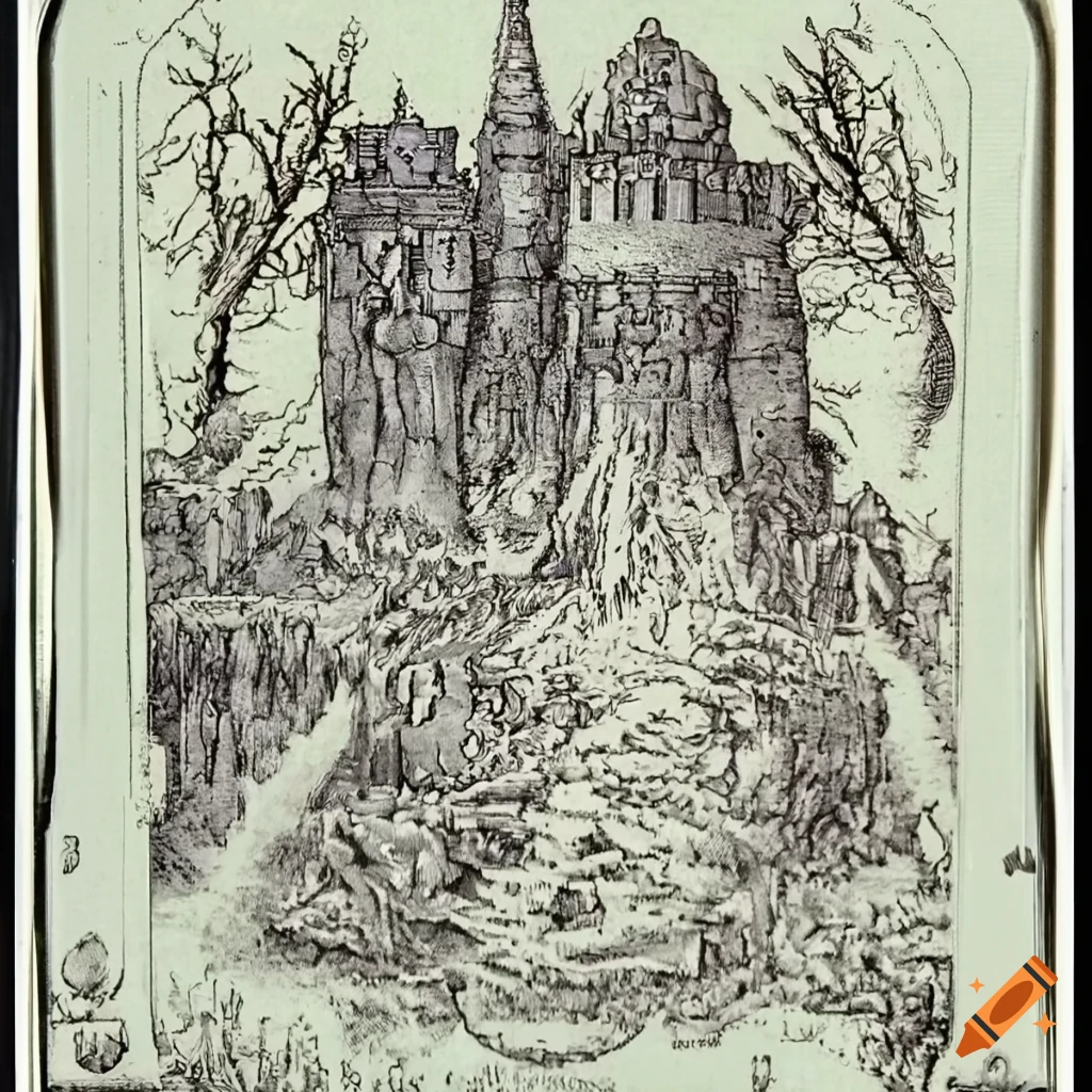 vintage black and white game cover with fantasy theme