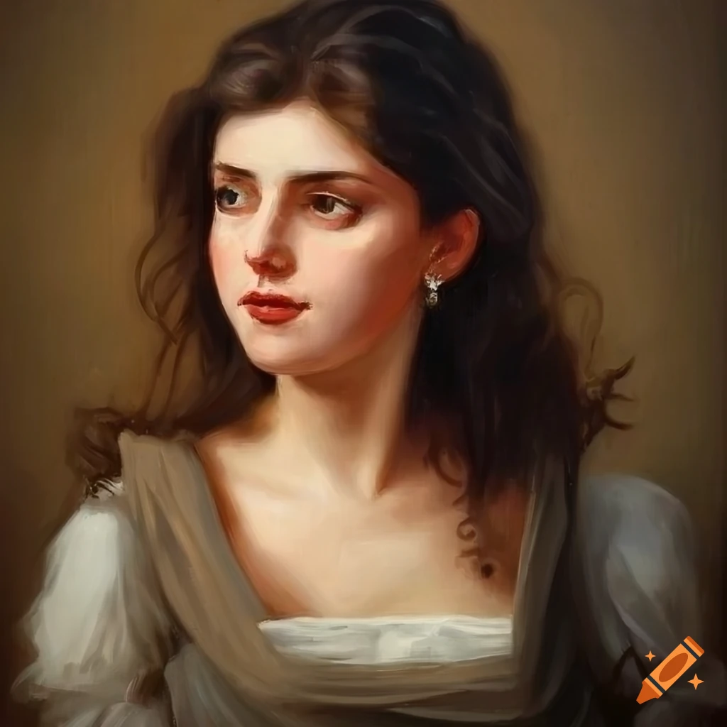 oil painting of a kindhearted woman with a warm smile