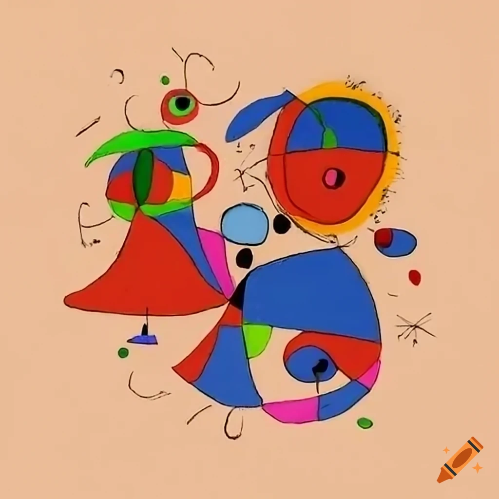 Community drawing in joan miro style on Craiyon