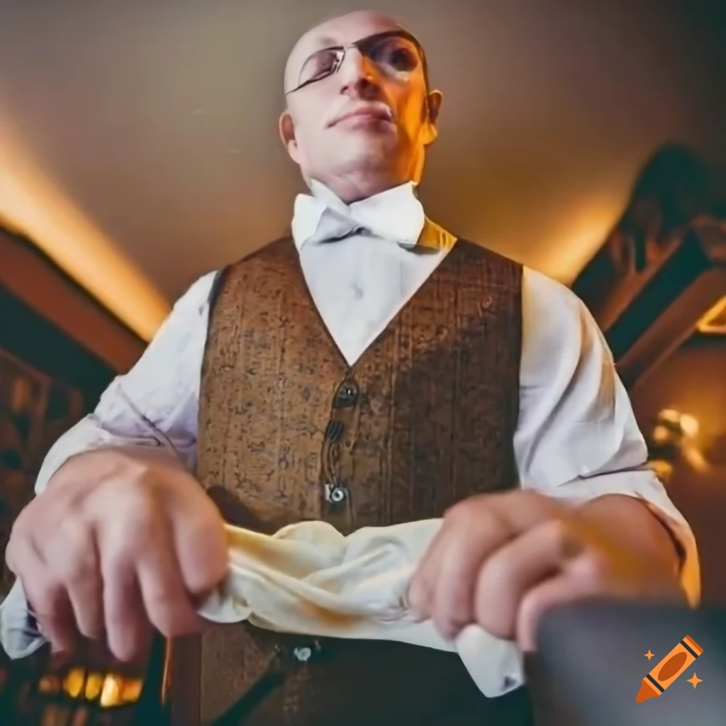 close-up of a bartender wiping the counter