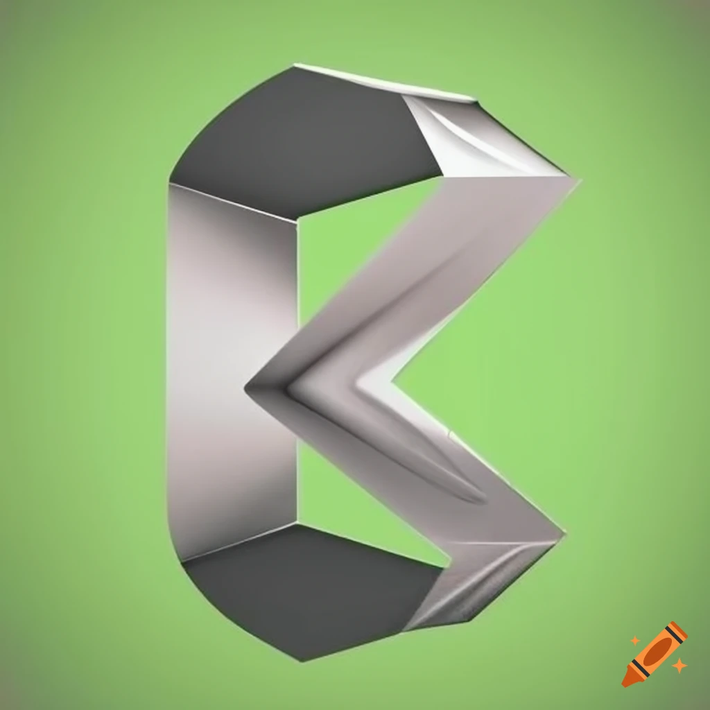 logo design of a folded sheet metal in R shape