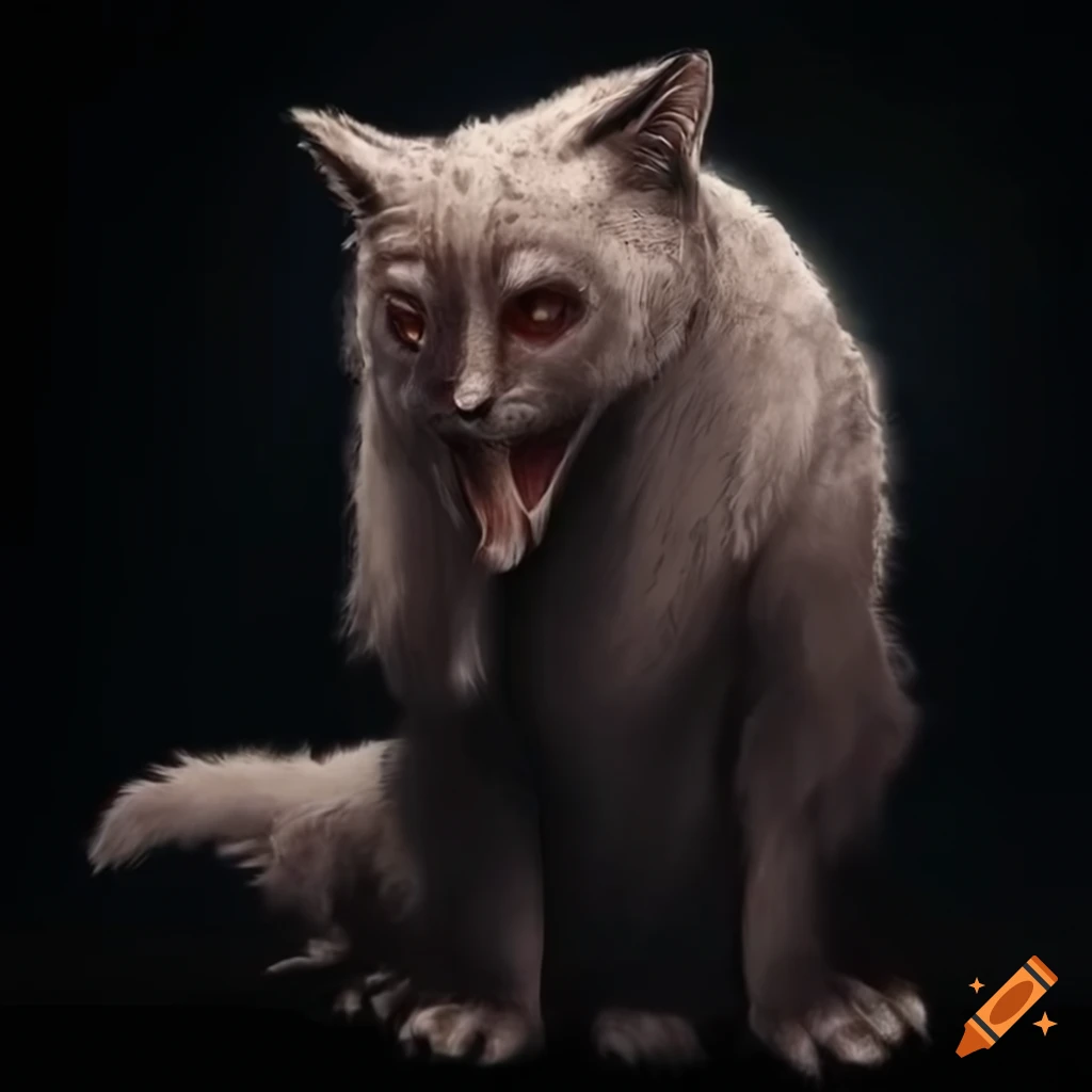 art of a fantasy animal hybrid with seams