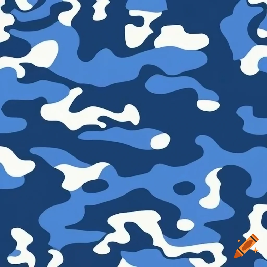Blue and white camouflage pattern