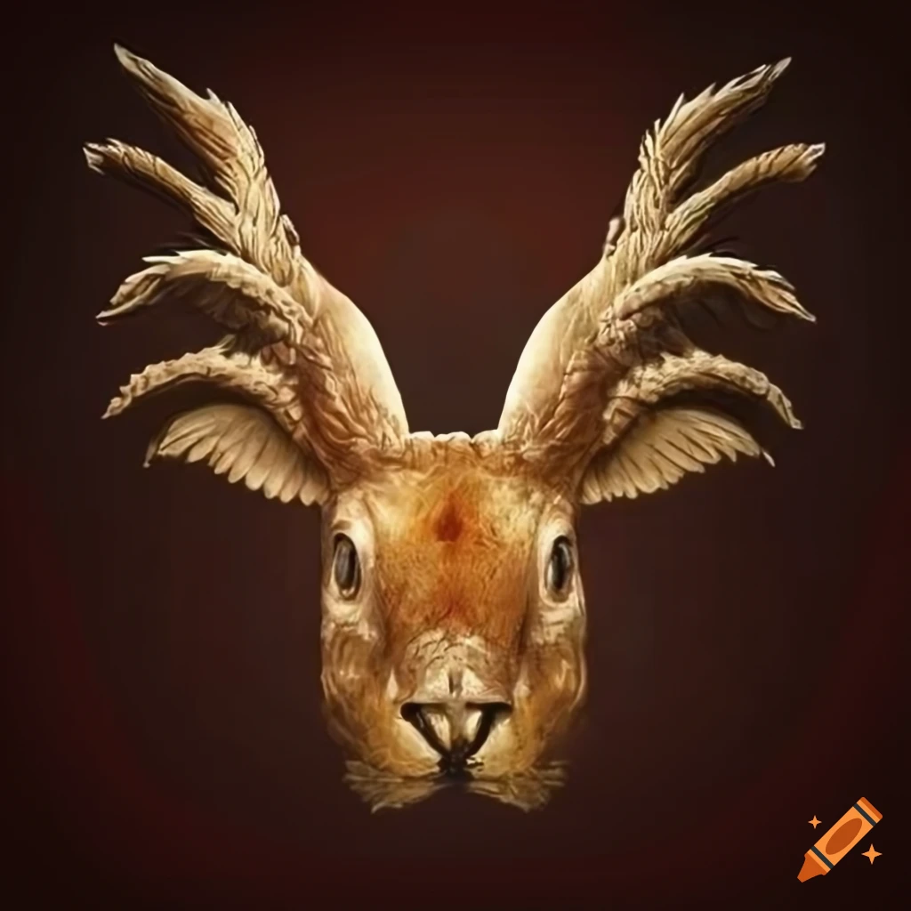 banner symbolizing strength and power with a hare head