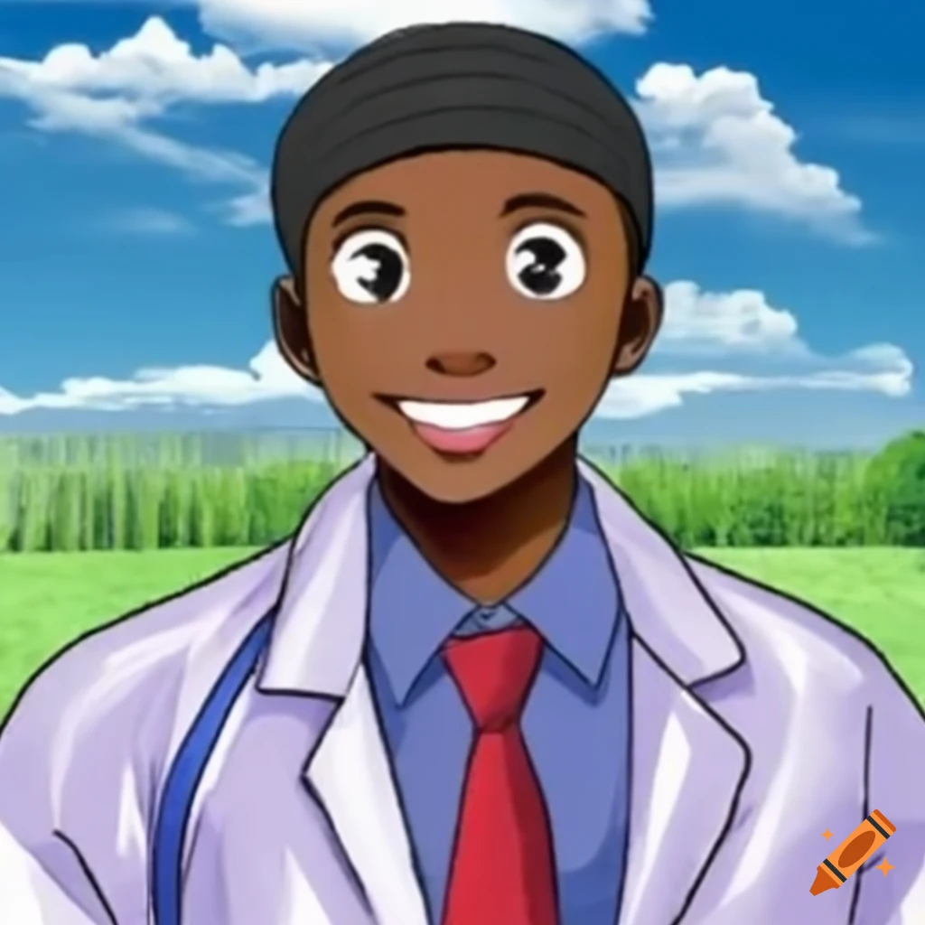 Young kenyan scientist in a lab coat on Craiyon