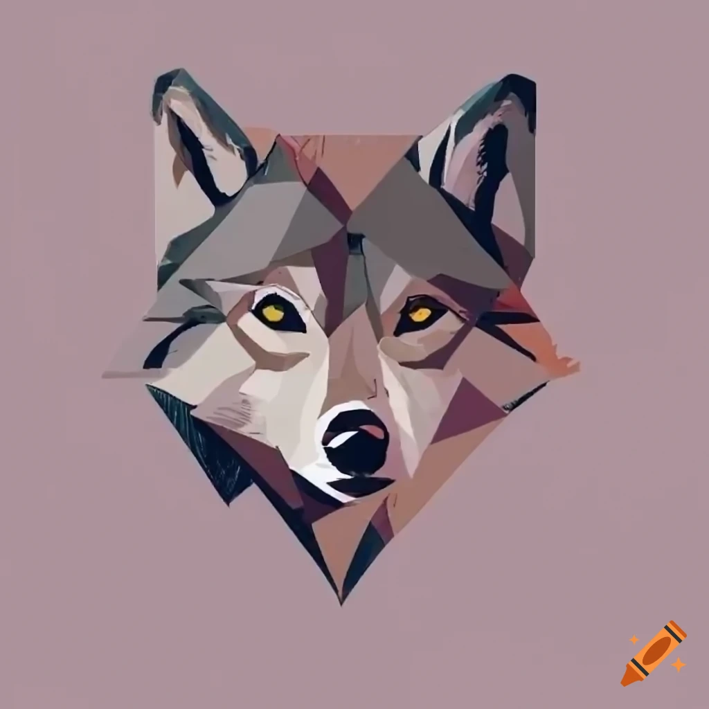 geometric logo of a young wolf
