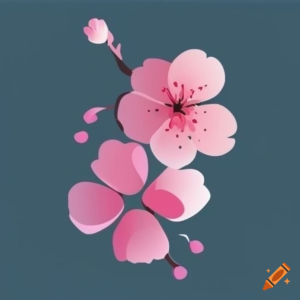 simple vector logo of cherry blossoms