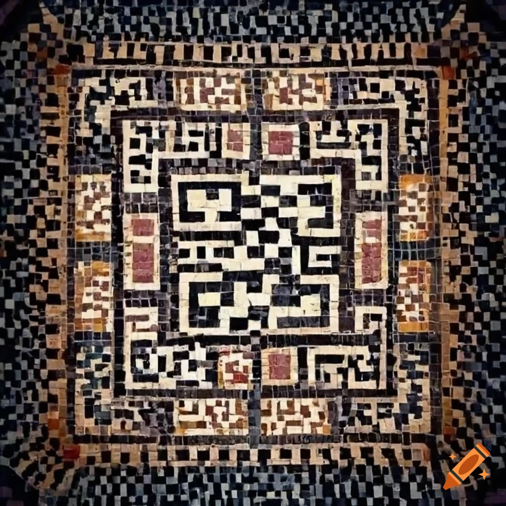 Mosaic qr code floor decoration