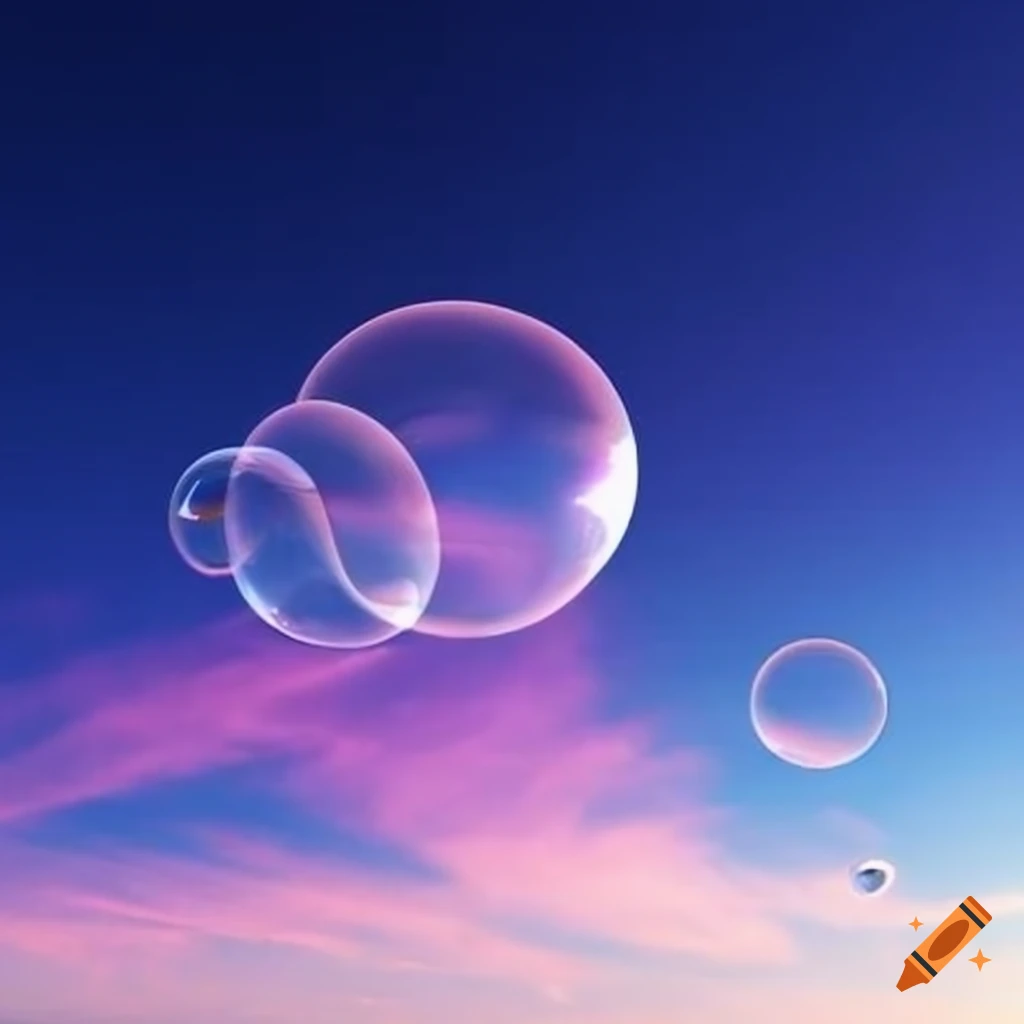 Bubble floating in the sky on Craiyon