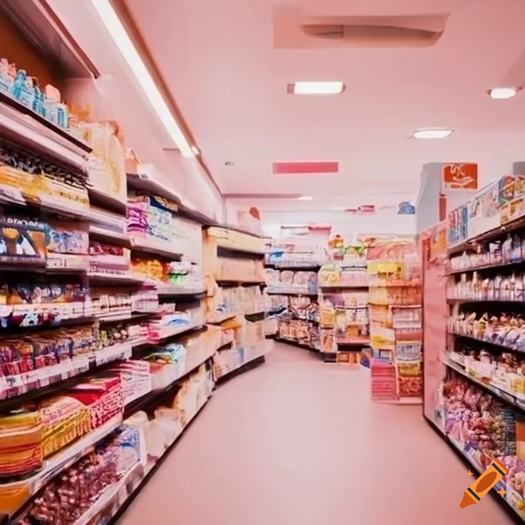 Liminal pastel convenience store aisle on Craiyon