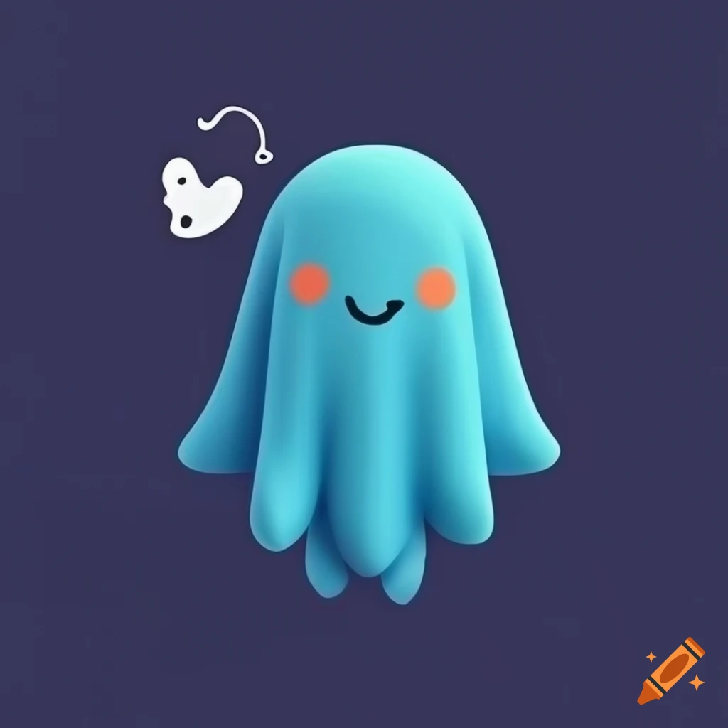 Cute minimalist ghost illustration on Craiyon