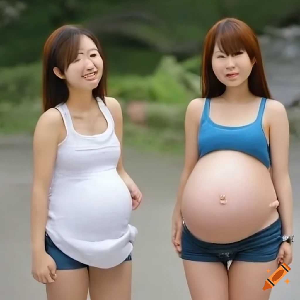 Group photo of pregnant japanese female swim team members in