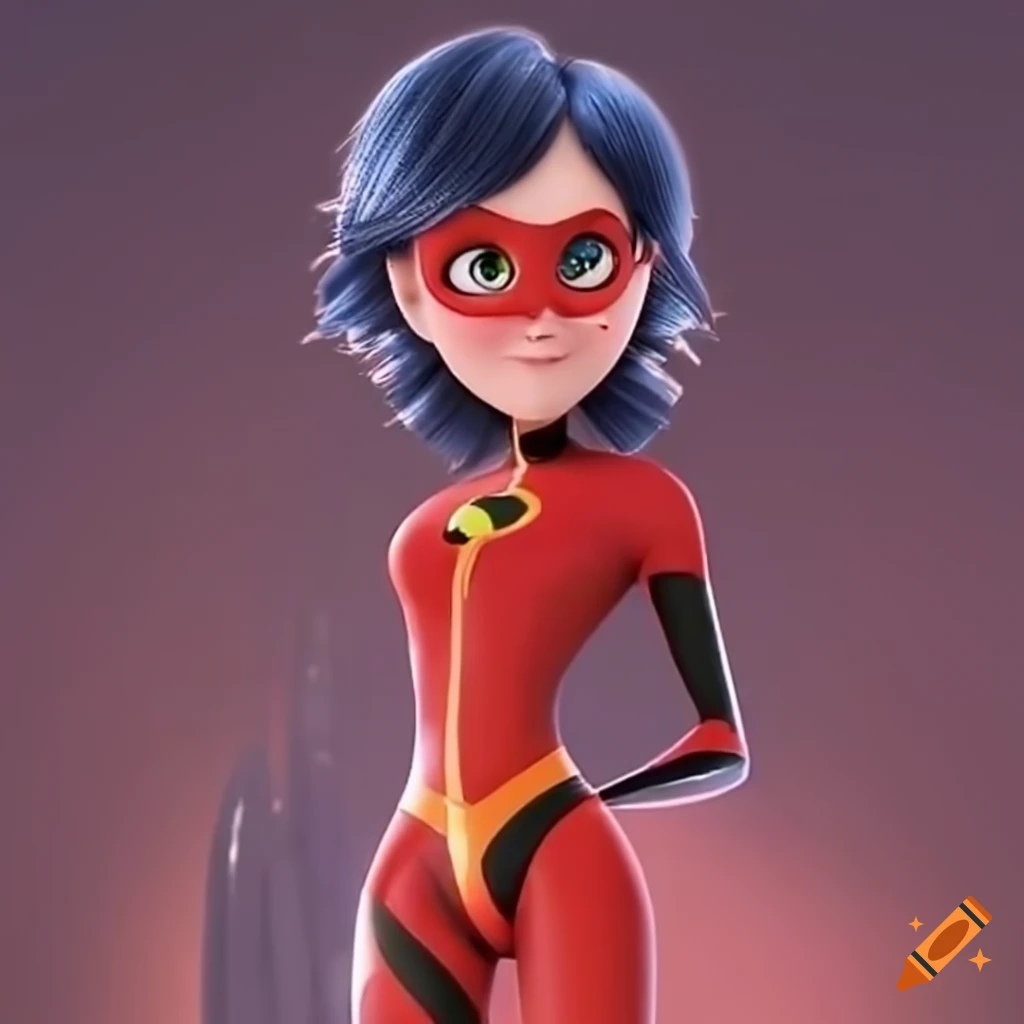 Miraculous ladybug with elastigirl's powers on Craiyon