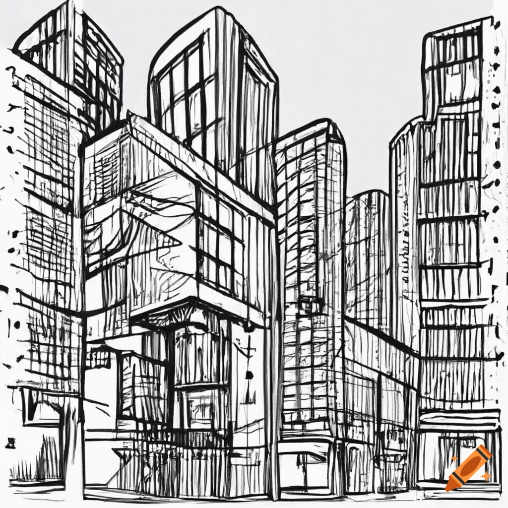 Cartoon Drawing of Cityscape from Modern City Buildings Stock Vector by  ©ursus@zdeneksasek.com 244722890