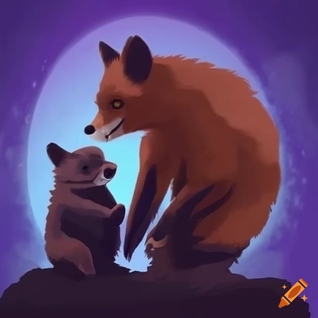 image of a fox and a bear