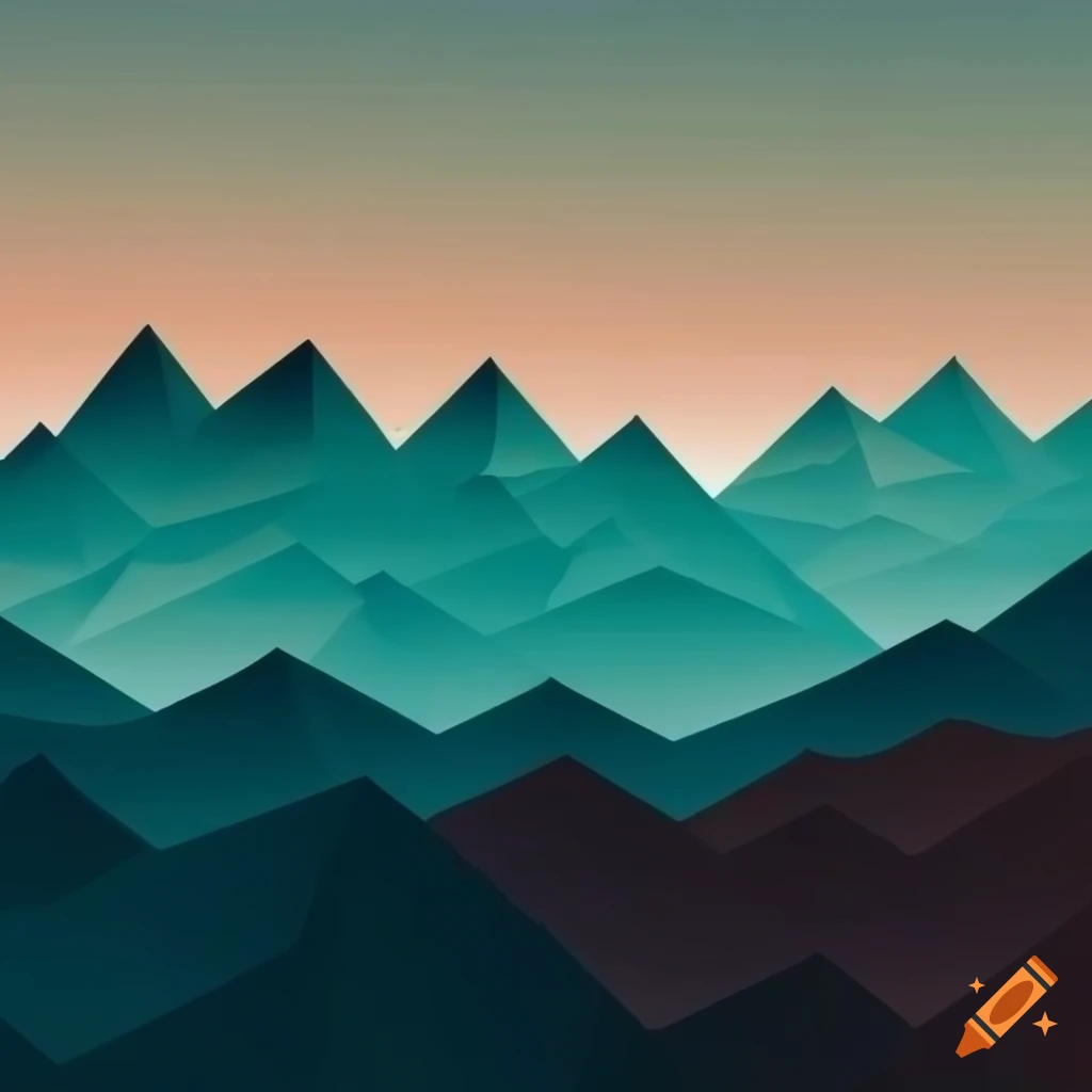 polygon art of mountain range
