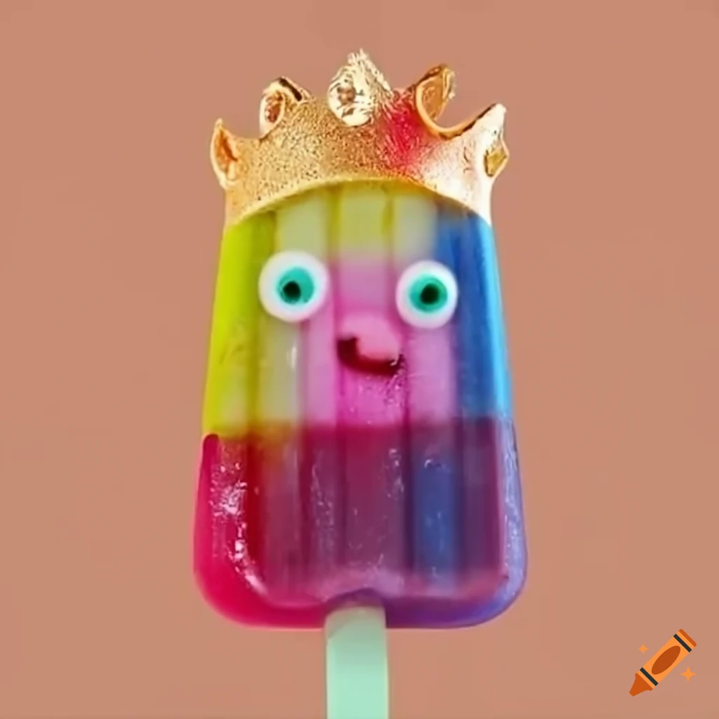 Humorous illustration of a popsicle king