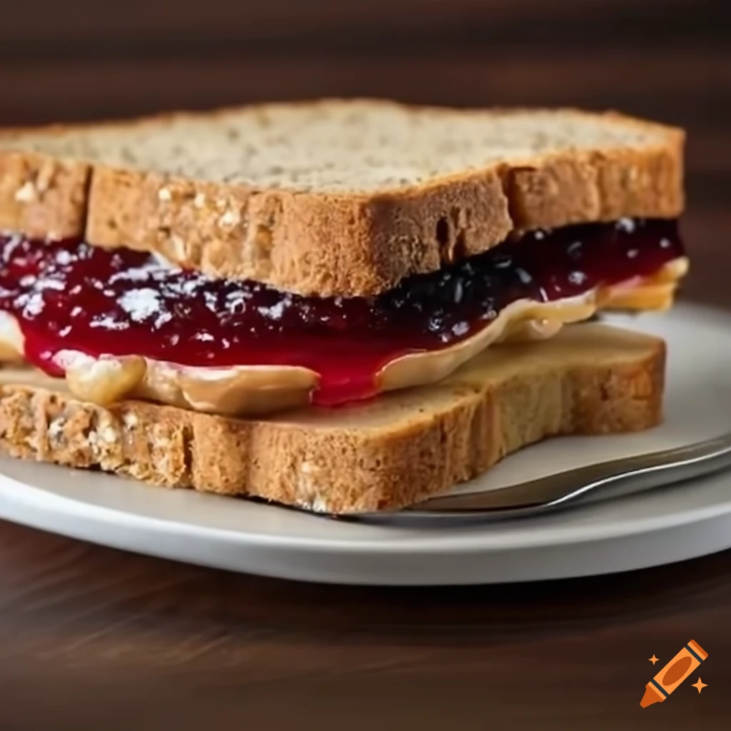 Peanut butter and jelly sandwich on Craiyon