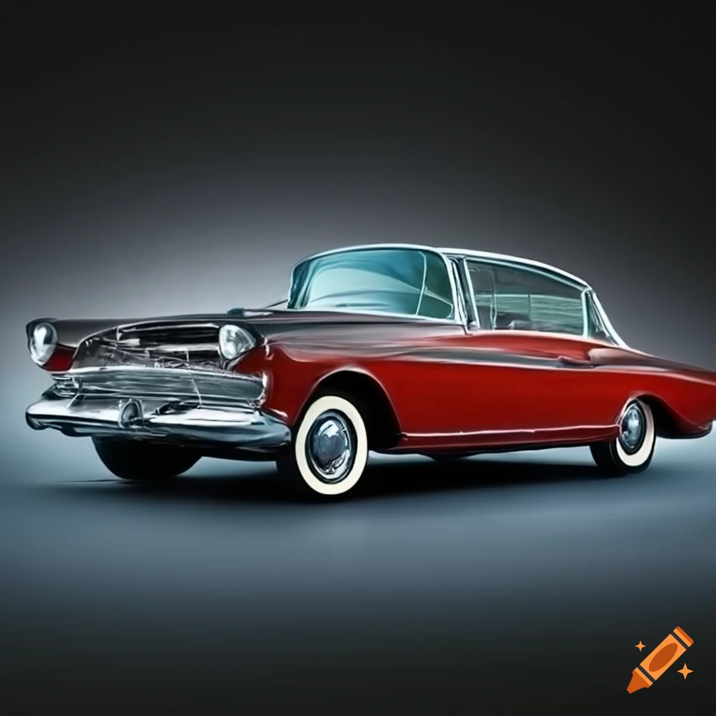 photorealistic image of a vintage luxury coupe car