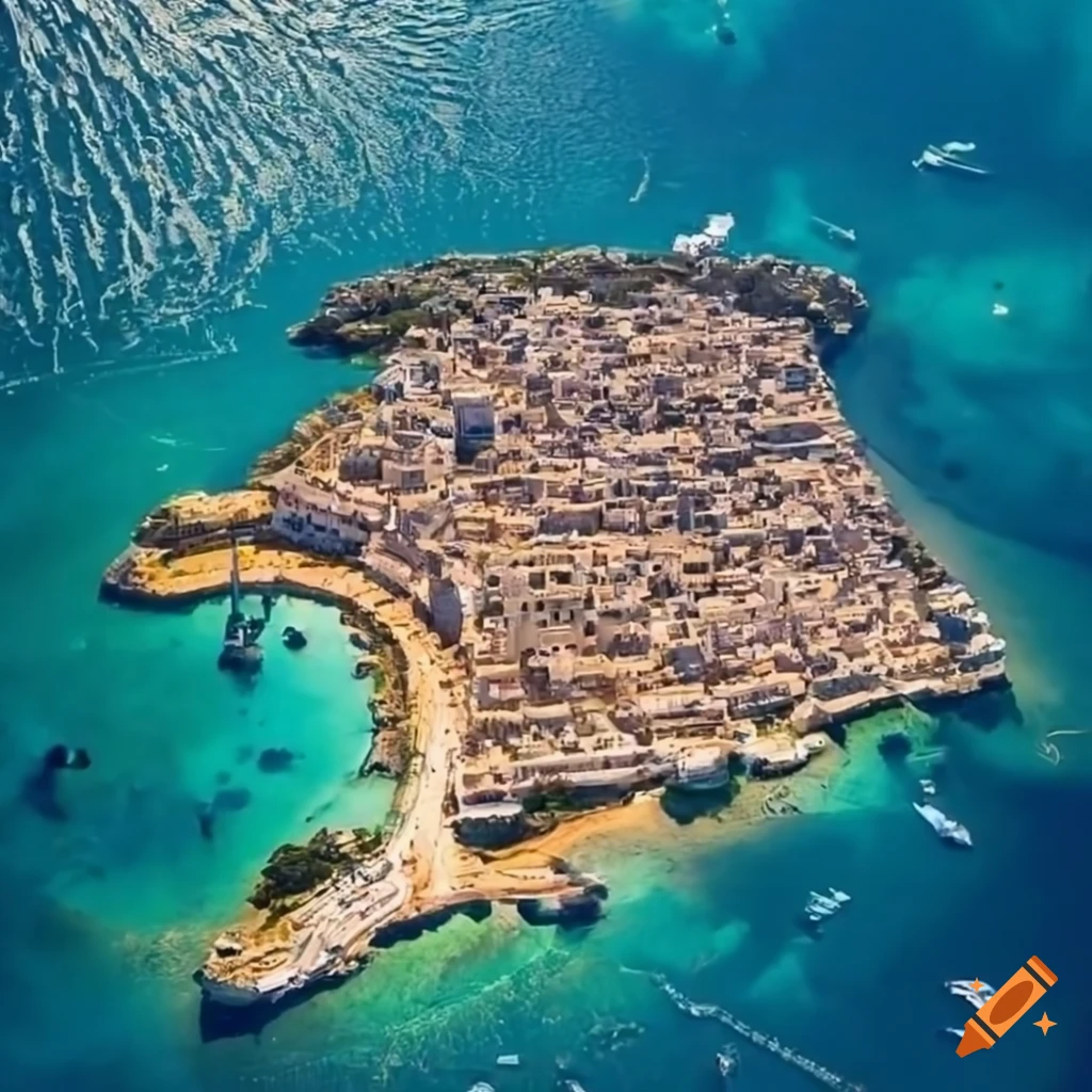 Aerial view of the capital city of tarelio on Craiyon