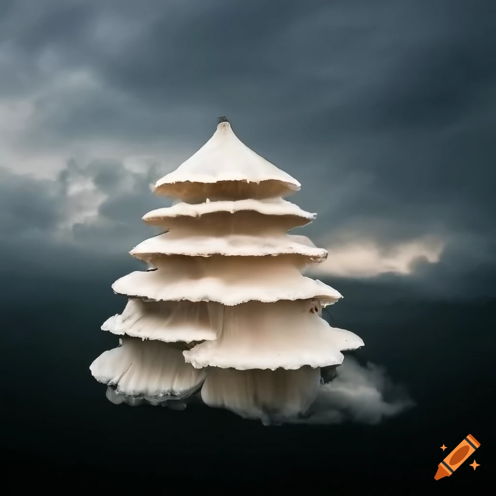 cloud building with oyster mushrooms
