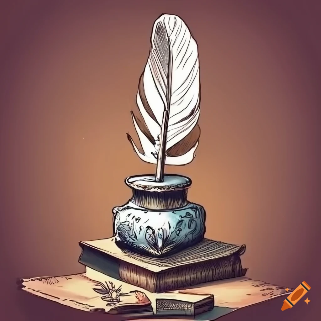 feather pen tattoo drawings - Clip Art Library
