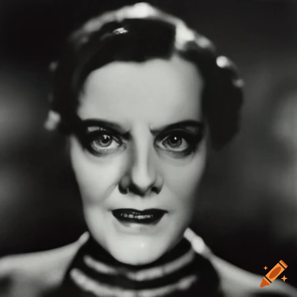 Vintage horror film poster: a face in the crowd on Craiyon