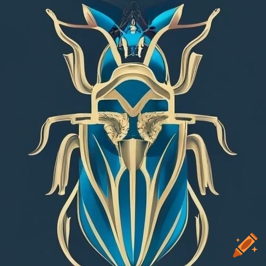 art deco logo of a royal beetle with the word Sizyph