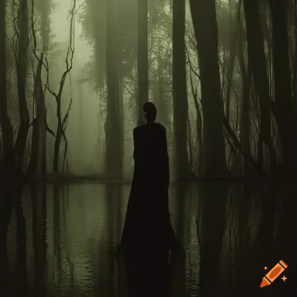 mysterious shadow rising from the swamp