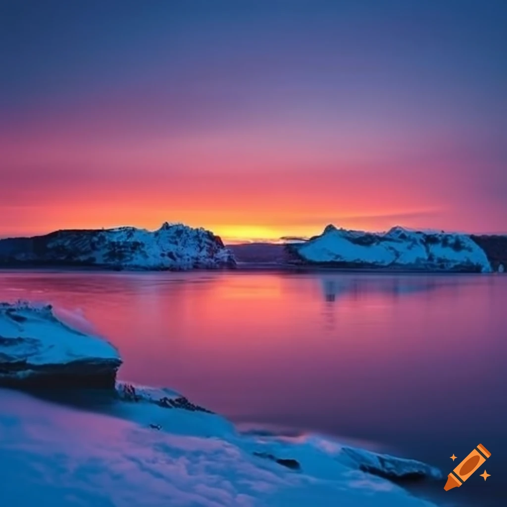 Beautiful sunrise in scandinavia