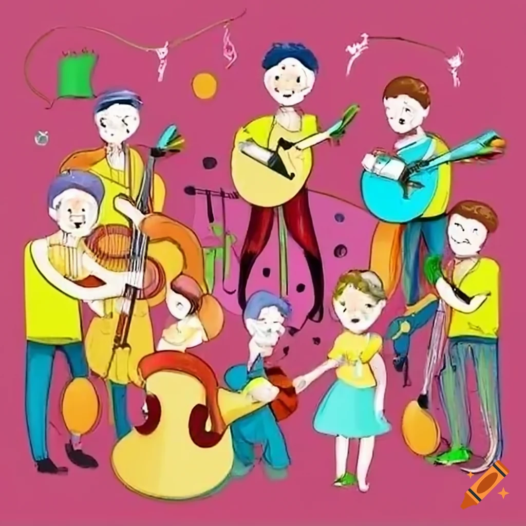 family band playing musical instruments