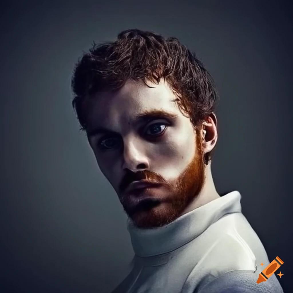 photo of a French male epee fencer with brown hair and beard