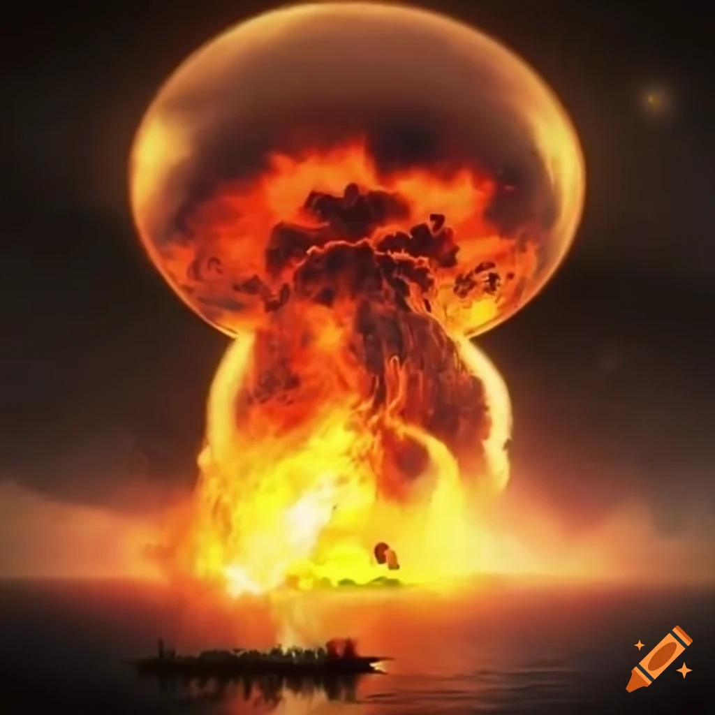 fantasy illustration of a nuclear water explosion