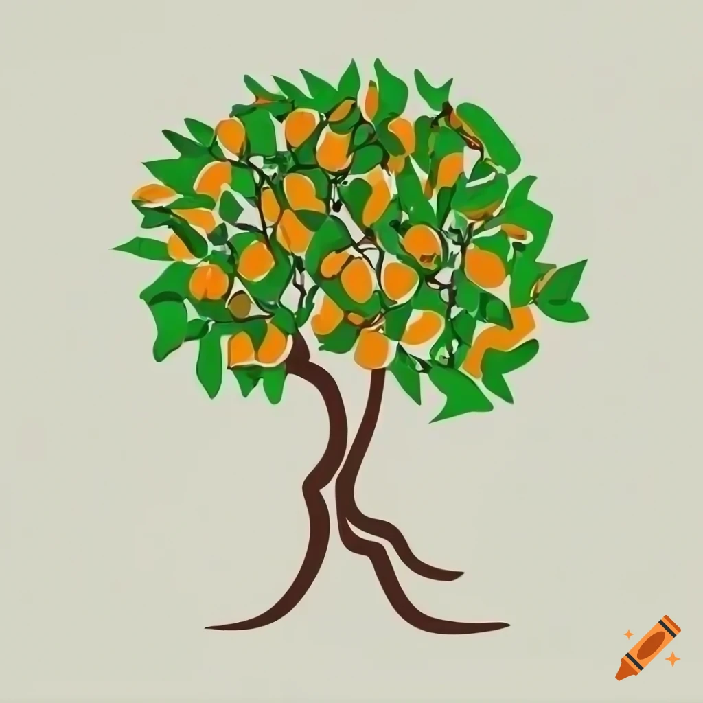 Orange tree logo with letters on Craiyon
