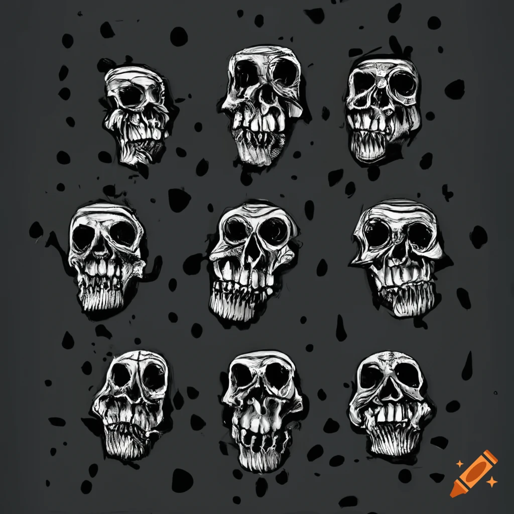 Skull pattern design on Craiyon