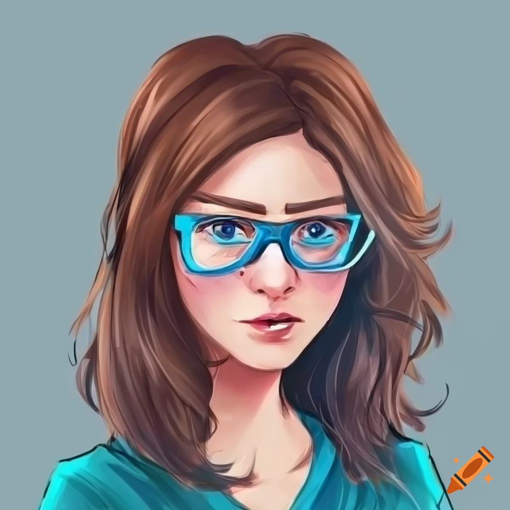avatar of a female European computer scientist with long brown hair and blue glasses holding a tuna