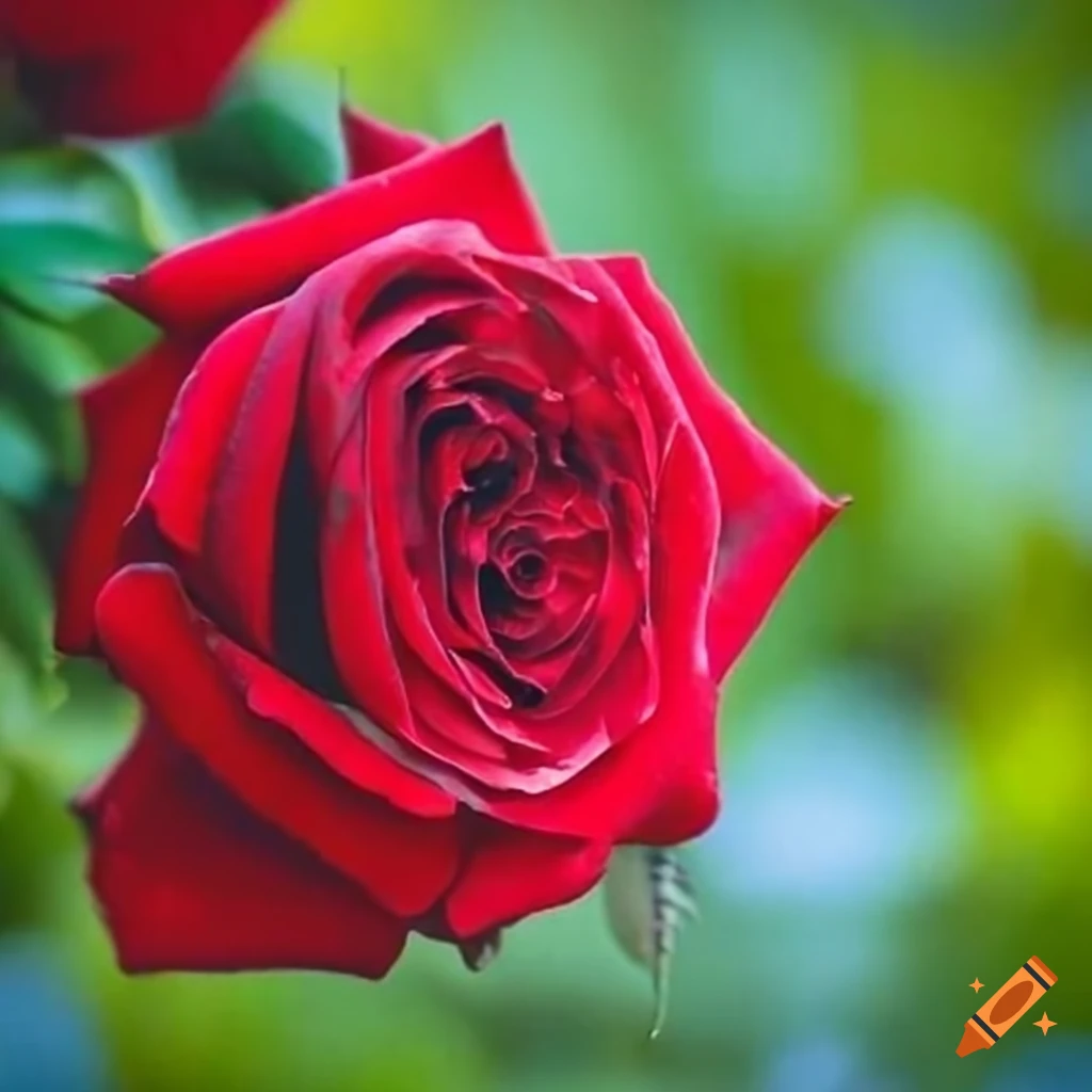Red rose in a garden