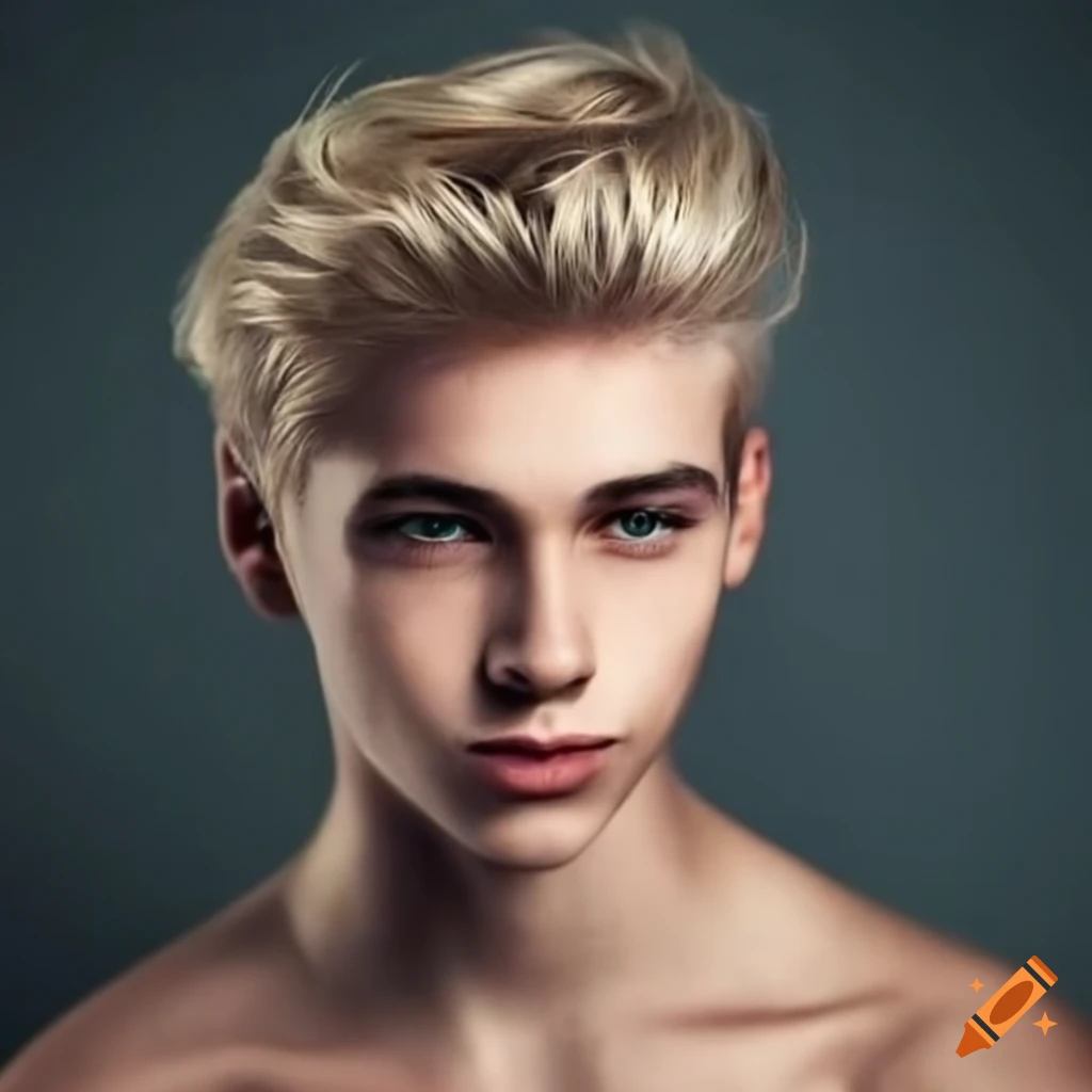 portrait of a perfect blond male youth
