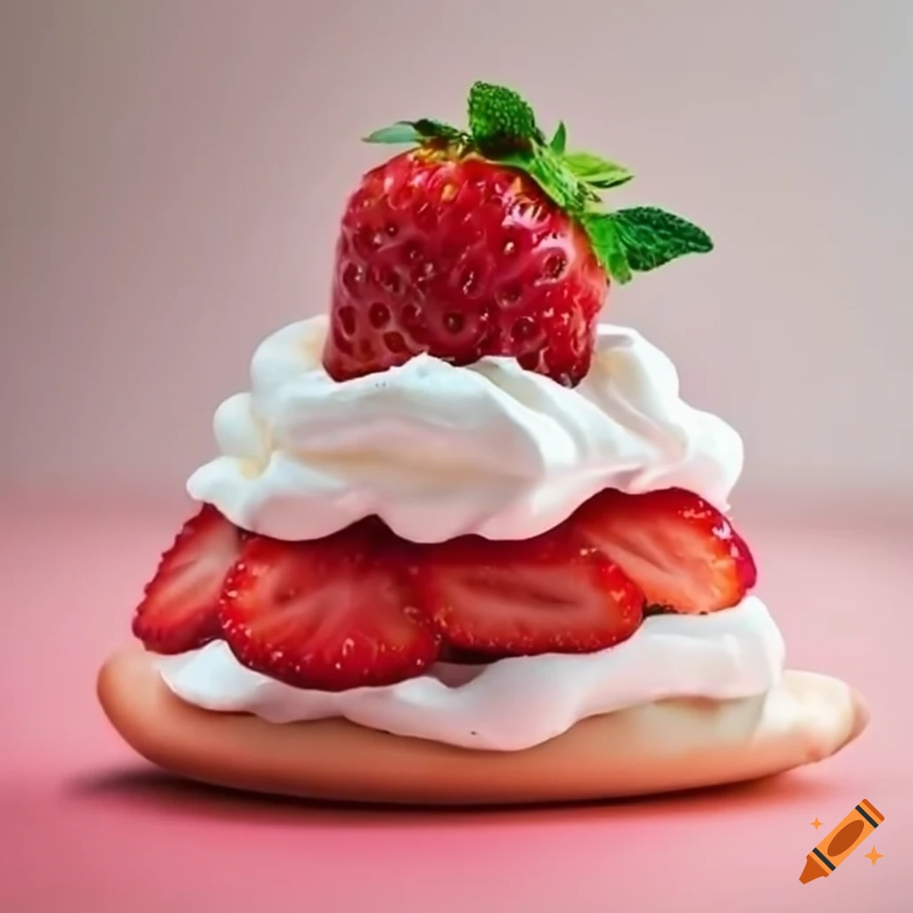 Strawberry Dessert With Whipped Cream On Craiyon 
