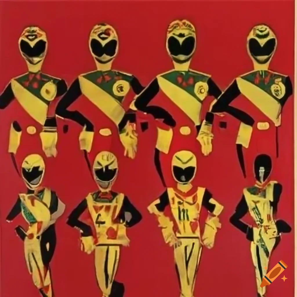 Soviet Power Rangers Soviet propaganda with Super Sentai characters on Craiyon