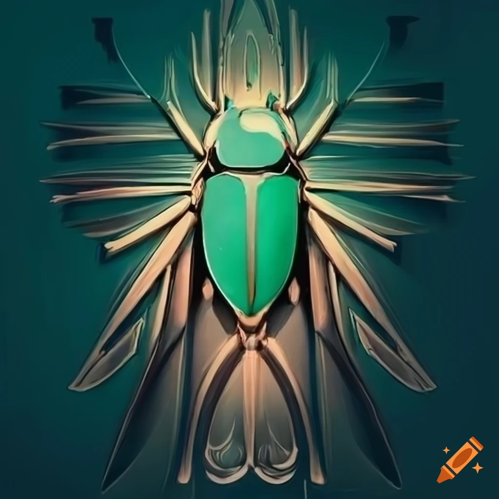 art deco logo of a royal beetle with the word Sizyph